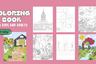 draw colouring book pgs for adults and kids for kdp