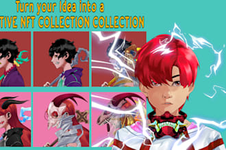 create your nft collection in 2d anime style