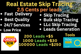 do real estate skip tracing and llc skip tracing in bulk