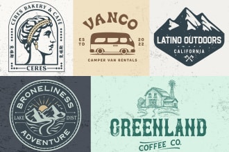 create top quality retro vintage logo for your business