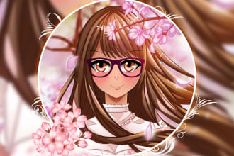 draw cute anime profile picture, avatar, emotes, icon, logo