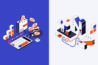 draw vector isometric illustrations for your site