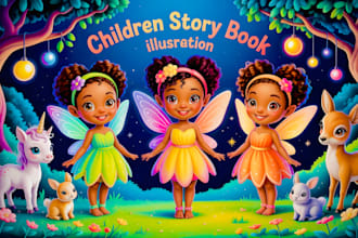 design children story book illustration and children story book illustration