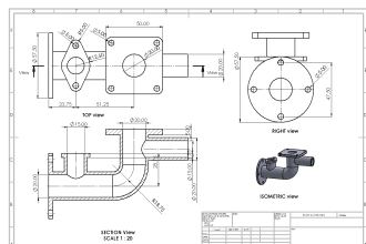 do 2d mechanical, engineering drawing using solidworks