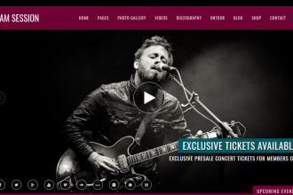 design your music website, artist, and dj website with full booking system
