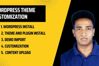 do themeforest wordpress theme installation and customization within 12 hrs