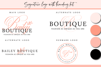 do  handwritten signature logo and branding kit