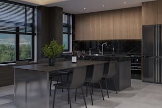 do living room interior design and 3d rendering
