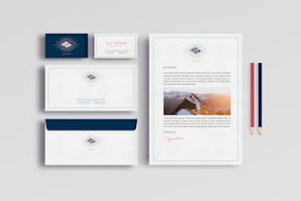 design business card letterhead and branding stationery with qr code