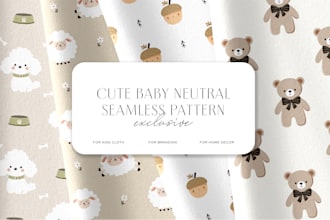 design boho baby and kids seamless vector pattern