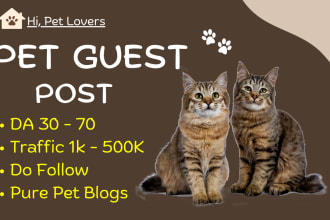 publish premium pet guest posts on high da links sites, animal guest post