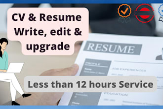 write and update your CV or resume in less than 12 hours