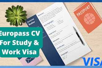 write europass CV for study and work visa