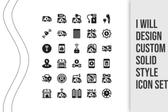 design custom solid style icon set