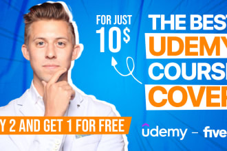 design the best attractive udemy course cover in just 24h