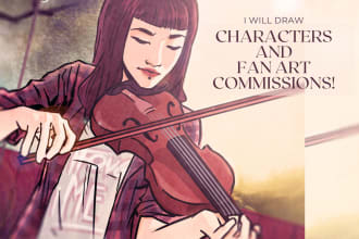 draw character or fan art commissions