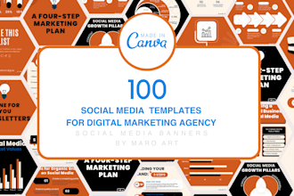 design a professional digital marketing social media templates on canva