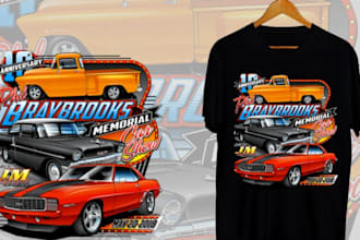 draw a car vector illustration tshirt for you