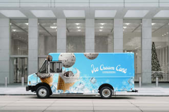 make a food truck wrap, trailer wrap design for you