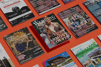 design digital magazine, magazine layout, or magazine advert
