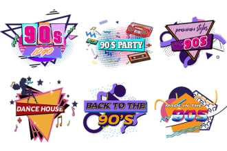 do a 80s retro 90s logo in typography pop style