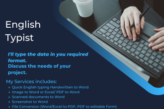 do english typing or typing work quickly and much more
