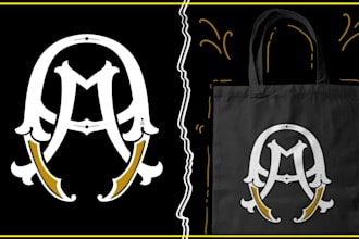 create a hand drawn retro monogram logo design