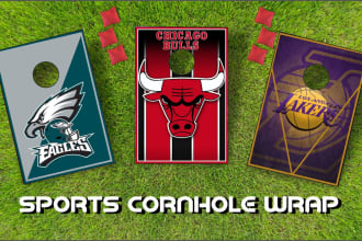 do sports theme design, print for your cornhole wraps