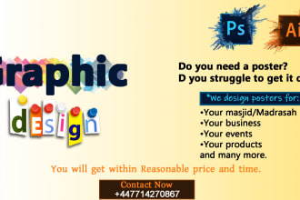do you need design poster, flyer and banner and products ads
