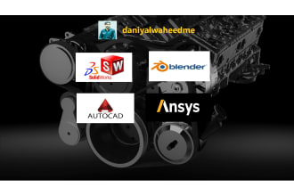 design 3d cad model, 2d drawing in solidworks, blender and fea, cfd in ansys