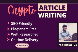 write SEO articles and blog posts on crypto, nfts and metaverse