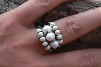 make a 3 sterling silver fresh water pearl rings