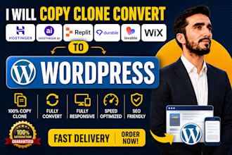 copy clone convert hostinger ai, replit, durable, lovable or wix to wordpress