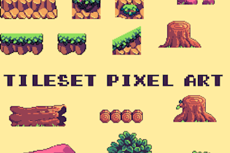 create 8x8, 16x16, 32x32, 64x64 pixel art tileset