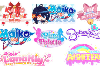 design kawaii logo for vtuber and twitch streamer and gamming