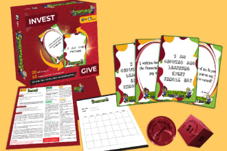 design board game with cards and box complete components