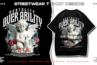 create custom streetwear t shirt design and graphic design