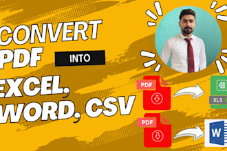 convert pdf to excel, pdf to word or csv