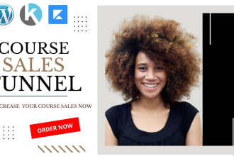 setup online course funnel, sales funnel on kajabi katra systeme io