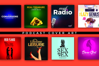 design podcast cover art or podcast logo