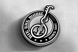design music dj , band ,typography or brand logo