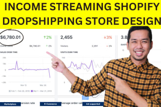 design an income streaming shopify dropshipping website with suppliers