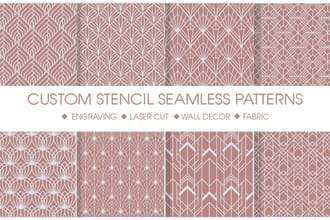 design a custom floral, geometric seamless stencil pattern also for lasercut