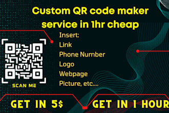 do custom qr code maker service in 1hr