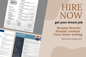 design, write, or edit professional resume, cover letter, cv