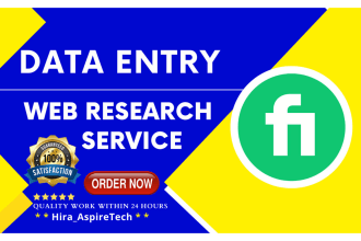 offer data entry, web research, and data collection