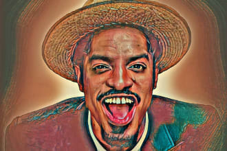 draw to portrait art in digital oil painting manipulation