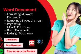 redesign, format ms word documents, convert PDF in 12 hours