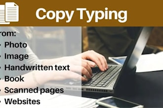 do fast copy typing job and retype scanned pdf documents