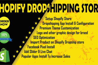 create, launch and manage shopify dropshipping store